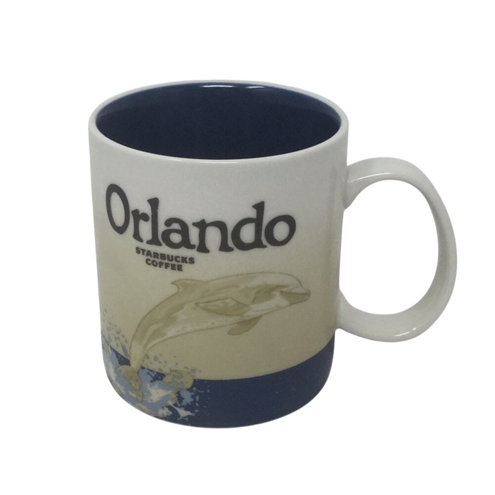 Starbucks Mug Orlando Global Icon Collector Series Dolphin 16oz Coffee Cup 2012